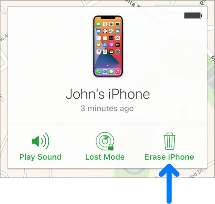 Ripristinare passcode iPhone. Cancella iPhone da iCloud.