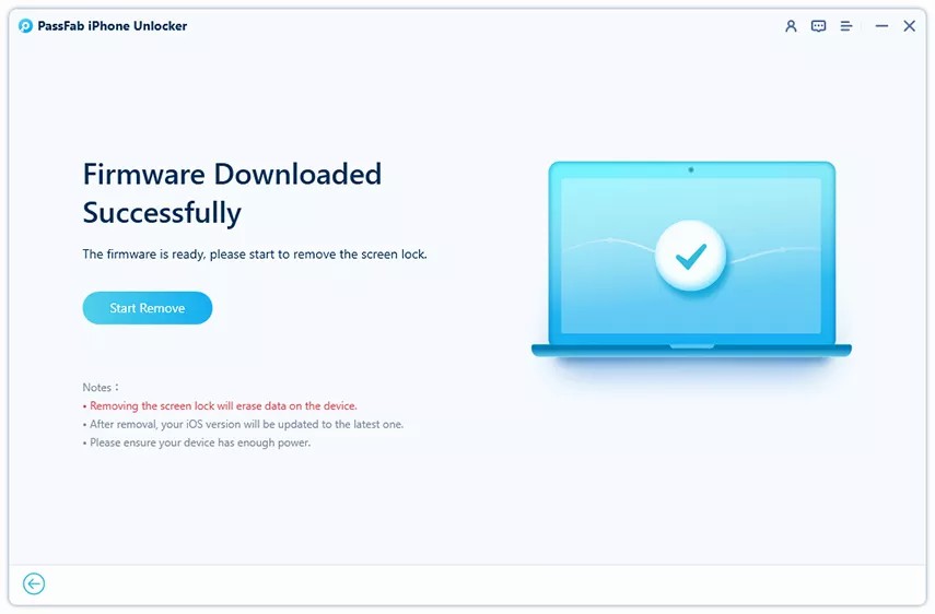 clicca su Start Remove