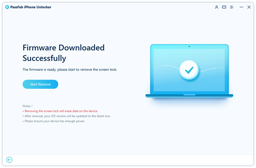 Riavvia il telefono senza codice con iPhone Unlocker. Firmware scaricato