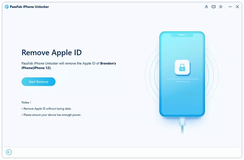 inizia la rimozione cliccando sul pulsante Start Remove