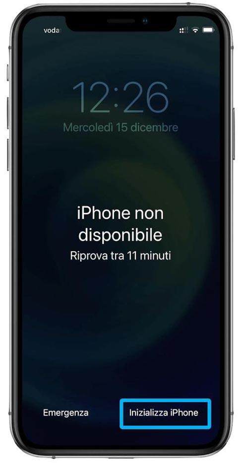 inizializza iphone
