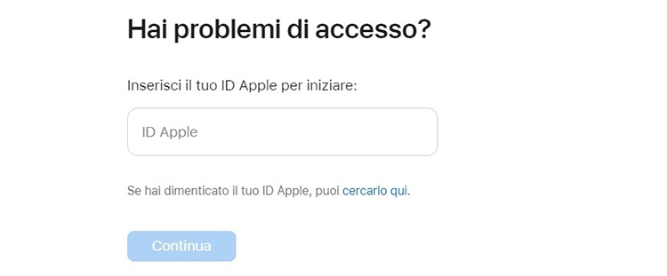 Come sbloccare ID Apple. Inserisci ID Apple.