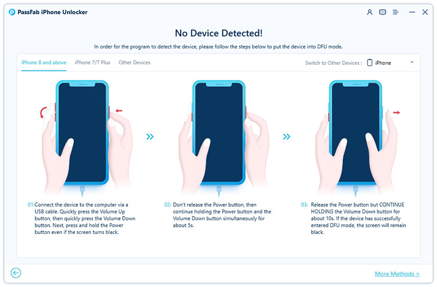Riavvia il telefono senza codice: modalità DFU.