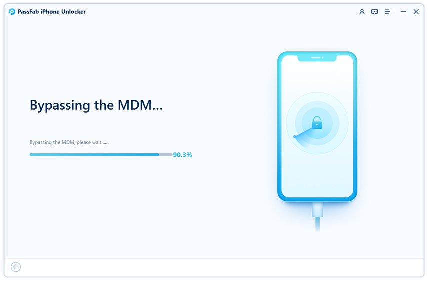 Come sbloccare un telefono con iPhone Unlocker. Attendere la conclusione