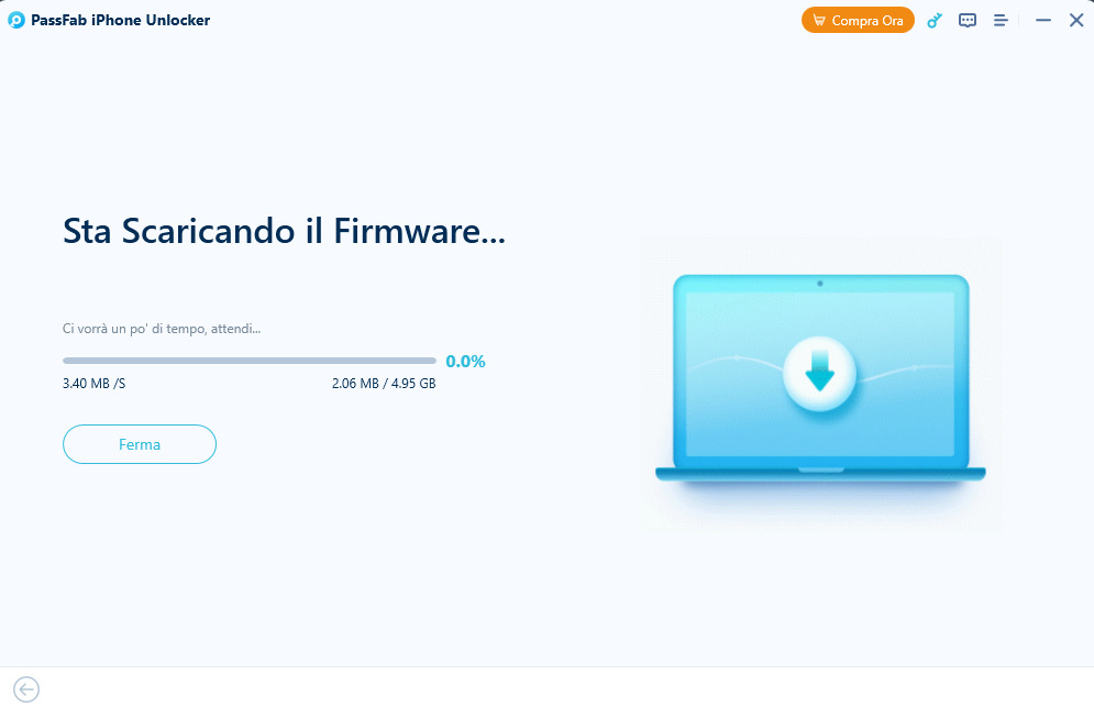 aspetta di scaricare il firmware