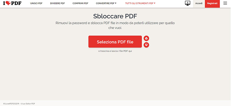 Sbloccare pdf con i love pdf