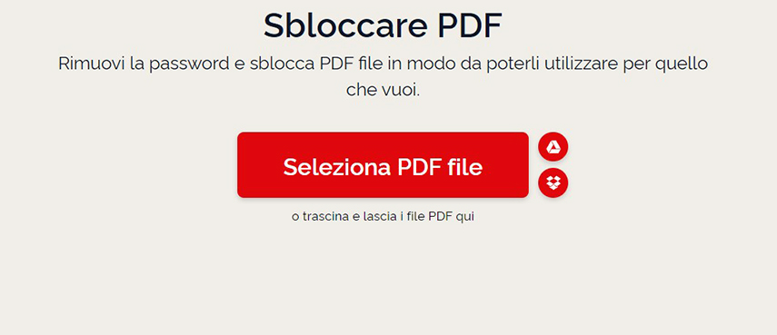 Sbloccare PDF online con ilovepdf