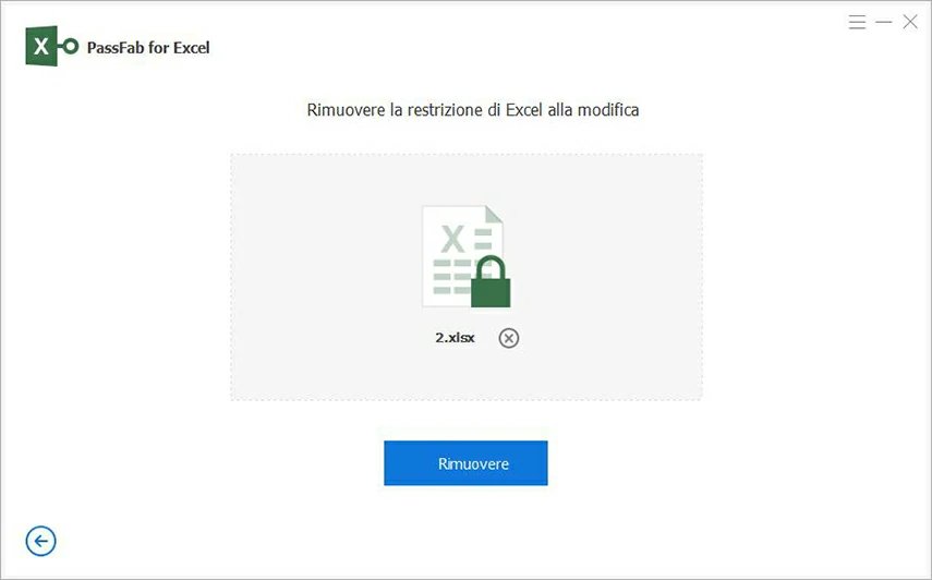  inizia a rimuovere le restrizioni su passfab per excel 