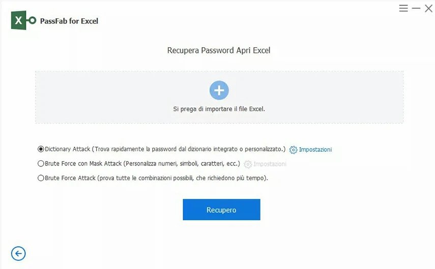  importa il file protetto su passfab per excel 