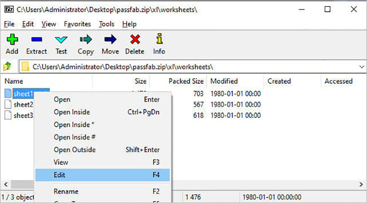 Rimuovere password Excel con PassFab For Excel. Modifica con editor.