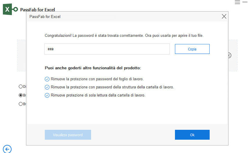 Rimuovere password Excel con PassFab per Excel. Recupero password.