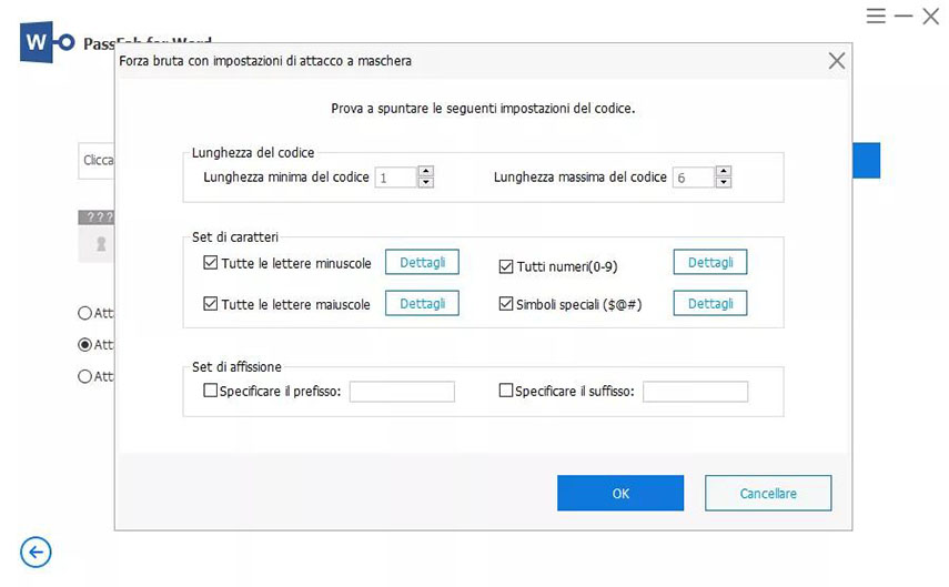 Word bloccato: Attacco forza bruta con Maschera.