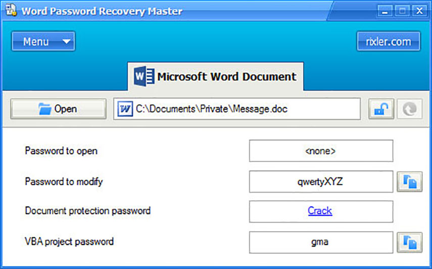 Sbloccare un file Word: Sblocco password Word (2007-2013)