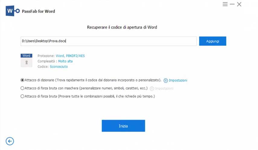 Come sbloccare word con PassFab
