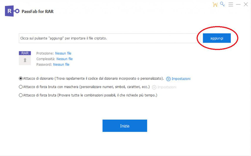 Aprire un file rar. Caricare archivio