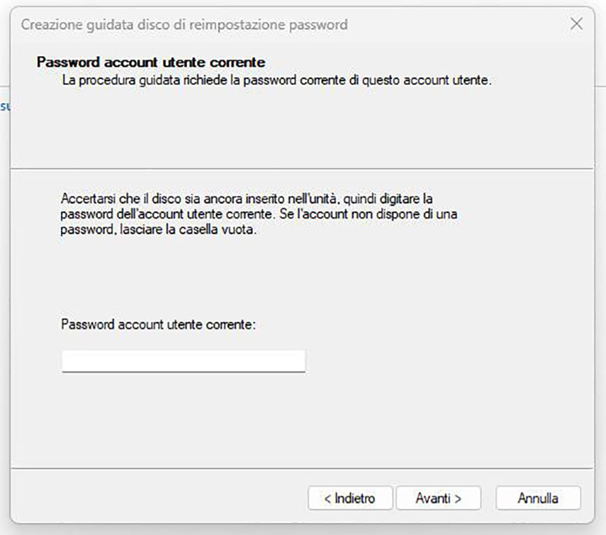 Password Reimposta Wizard