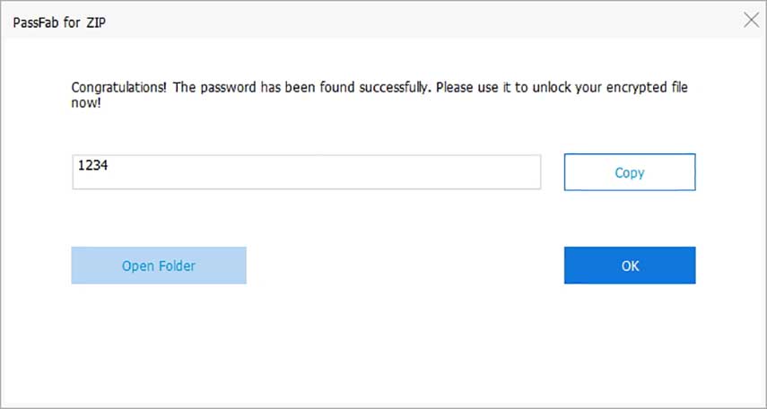 Zip password remover. Password recuperata con successo