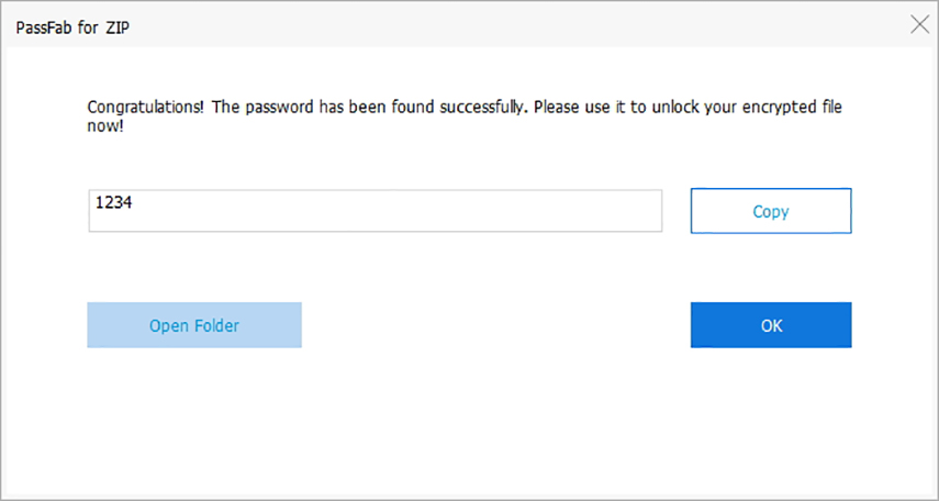 ZIP password unlocker. Password recuperata